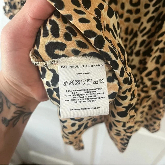 Faithfull the brand Malini Midi Dress Giorgio Animal Size 2 - Picture 6 of 6